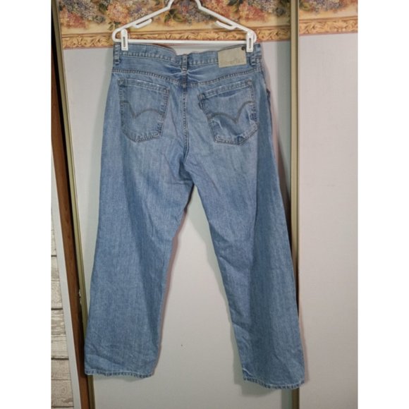 Levi's Silver 34 Baggy Light Wash Denim Classic Men's Casual Outdoor Biker Jeans - Picture 4 of 6